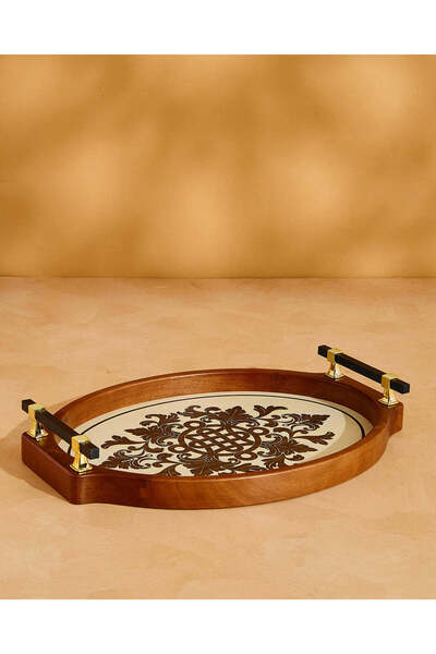 REDTAG Brown Natural Wood Oval Serving Tray (Small)