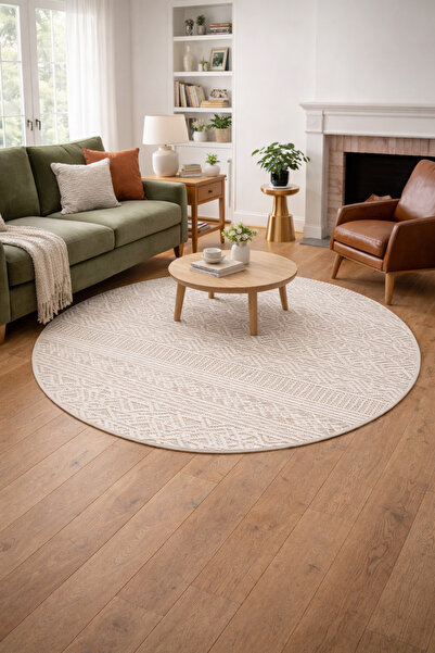 df home Salon Halısı Geometrik İskandinav Eskitmeli Dijital Baskı Yıkanabilir...