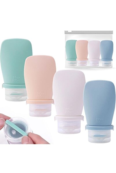 Arabest أربع زجاجات سفر محمولة، لأدوات النظافة الشخصية، خالية من مادة BPA، قا...