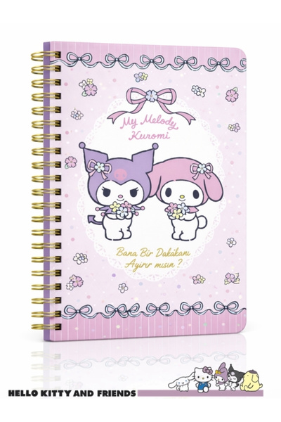 MedyStore HELLO KITTY ve Arkadaşları Kuromi & My Melody Spiralli Günlük (Jour...