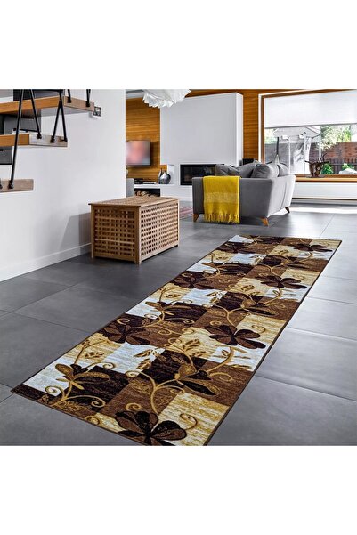 OEM Anti-Slip Crossbar with Flowers, Brown with Beige, Width 80 cm