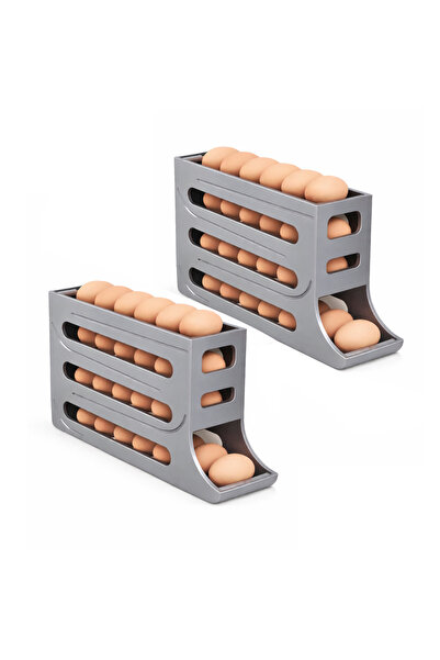 Microcase ABS Plastik Dolapiçi Yuvarlanır Tip Yumurta Organizer ve Standı 2 A...