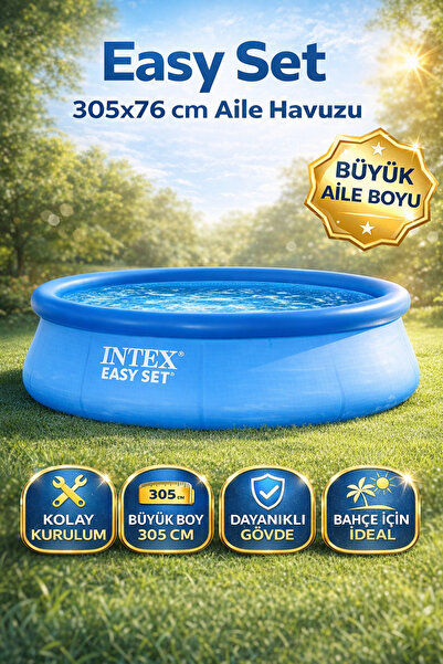 YILDIRIM OYUNCAK 305x76 cm Easy Set Şişme Aile Havuzu | Kolay Kurulum Büyük B...