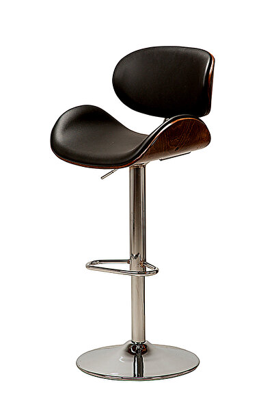 SÜPER ÇELİK BAR TABURESİ 966 MODEL SİYAH DERİ