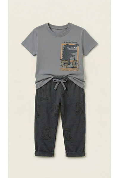 Daisy Dolly Хлопчачий комплект з деталізованим принтом тварин з бавовни