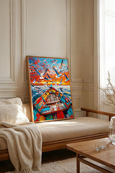 Dekorsiahome Tablou dintr-o singură bucată cu ramă din lemn TK3663