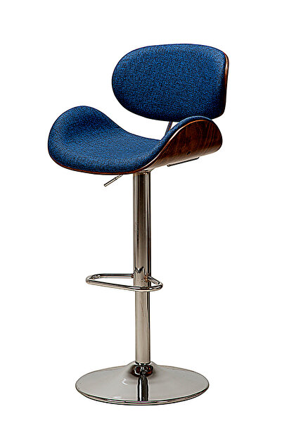 SÜPER ÇELİK BAR TABURESİ 966 MODEL MAVİ KUMAŞ
