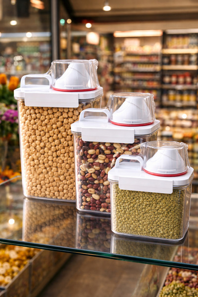 COCEM 3-Piece Vacuum Food Container Set 2300-1800-1100 ml Airtight Storage Co...