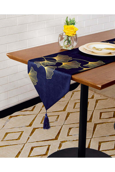 REDTAG مفرش طاولة طويل أزرق مطبوع