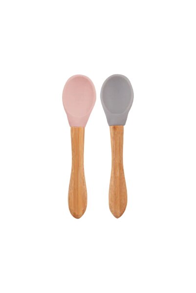 OiOi Food Spoon Pinky Pink-Powder Grey