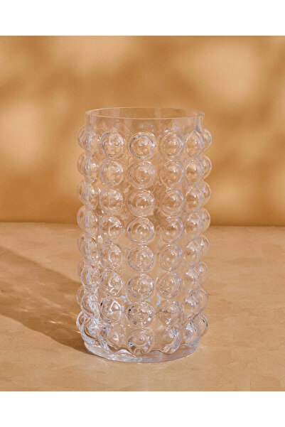 REDTAG مزهرية زجاجية شفافة ذو ملمس بارز