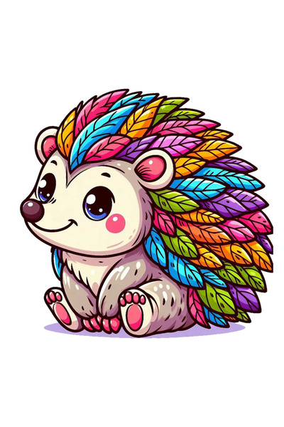 MegaSticker ملصق قوس قزح على شكل قنفذ للسيارة، والدراجة النارية، والخوذة، وال...