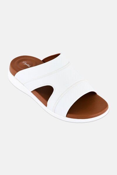 English Laundry Men Slip On Arabic Sandals, White