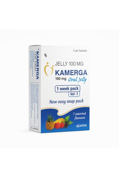ajanta Kamegra Oral Jelly 100 mg 7 sachet box week dose