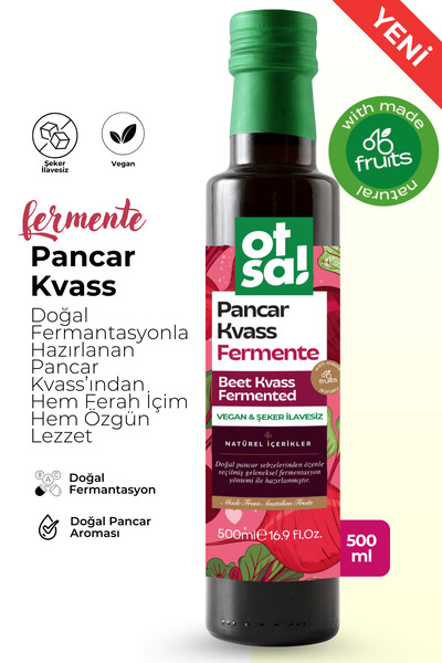 Otsa Fermente Pancar Kvass – Şeker İlavesiz Vegan İçecek 500 ml