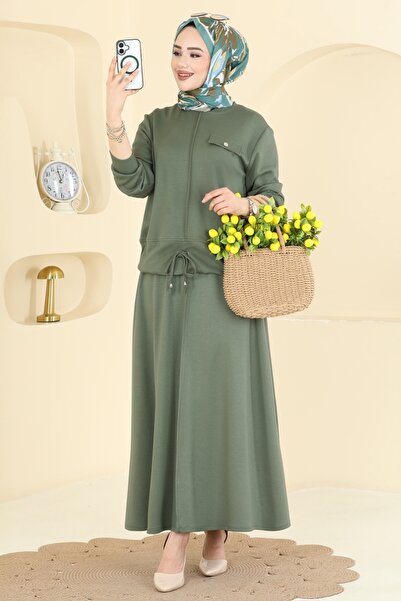 ModaMerve Cep Aksesuarlı İkili Takım 2605TPK1167-MS Haki