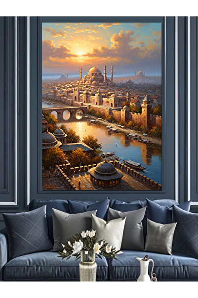 KanvasSepeti Sunset History Pictură în ulei de înaltă calitate texturat Canva...