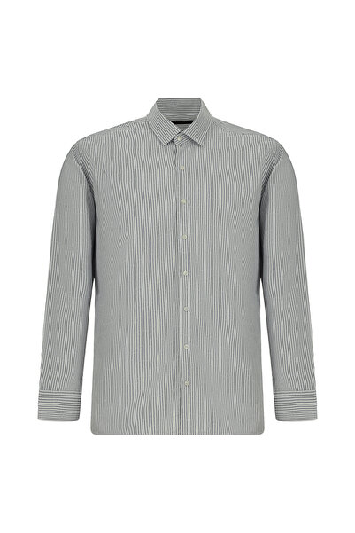 Abdullah Kiğılı Довгий рукав, облягаючий крій, класична смугаста бавовняна со...