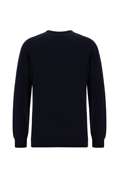Abdullah Kiğılı Crew Neck Regular Fit Patterned Wool Knitwear Sweater