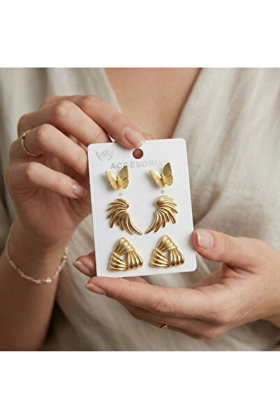 Ervalina 3 Pairs Minimal Women's Earrings