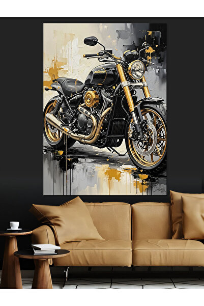 KanvasSepeti Galben auriu și vopsea în ulei de înaltă calitate texturat Canva...