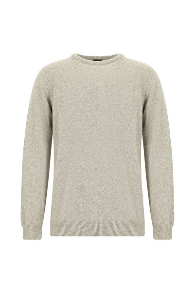 Abdullah Kiğılı Crew Neck Regular Fit Patterned Wool Knitwear Sweater