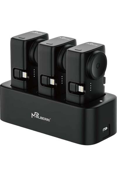 mpBLBERRI Premium Quality 3-in-1 Portable Dual-Port Power Bank with Quick Cha...