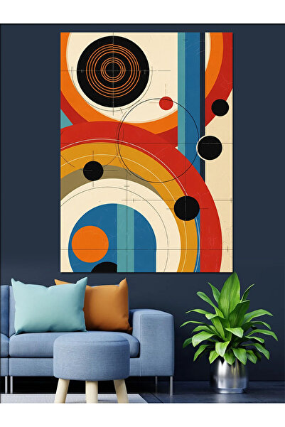 KanvasSepeti Forme geometrice Pictură în ulei de înaltă calitate texturat Pân...