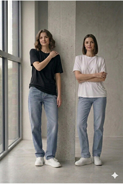 CNG MODA Σετ μπλουζάκια διπλής στρώσης Basic Combed Cotton M Μοντάλ με άνετη ...