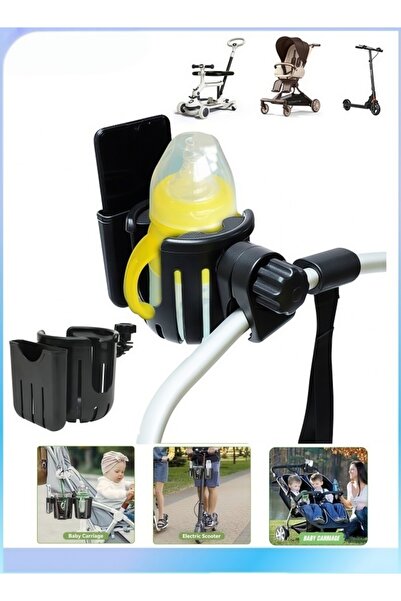 Generic حامل أكواب لعربة الأطفال، حامل لعربة الأطفال، حامل هاتف وكوب 2 في 1 ل...