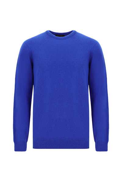 Abdullah Kiğılı Crew Neck Regular Fit Patterned Wool Knitwear Sweater