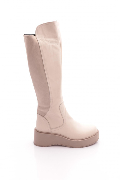 DGN 22535-22K Γυναικείες μπότες μέχρι το γόνατο με χοντρή σόλα και φερμουάρ