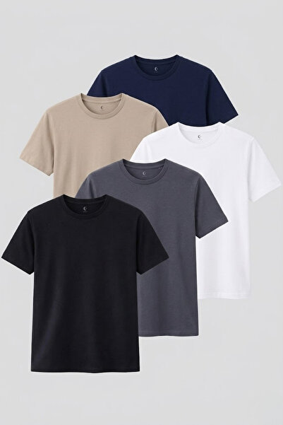 Gizrain Γυναικείο Σετ 5 Βασικών Μπλουζών – Βαμβακερό, Απαλή Υφή, Λαιμόκοψη Πο...