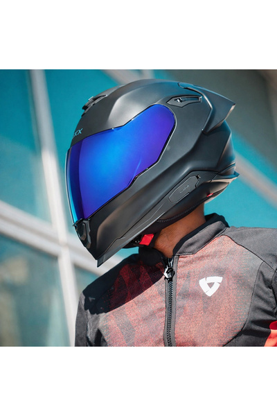 Nexx Y.100R FULLBLACK MAT SİYAH KASK (MAVİ + ŞEFFAF VİZÖR)