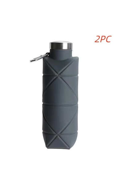 Choice3 0.7L 2PC Grey LUSQI 700ml Foldable Silicone Water Bottle Portable Out...