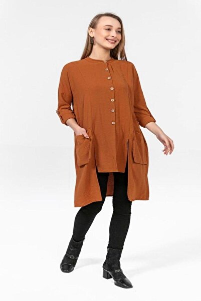 Cockatoo Γυναικείο πουκάμισο τουνίκ διπλής στρώσης νέας σεζόν Με τσέπες με ασ...