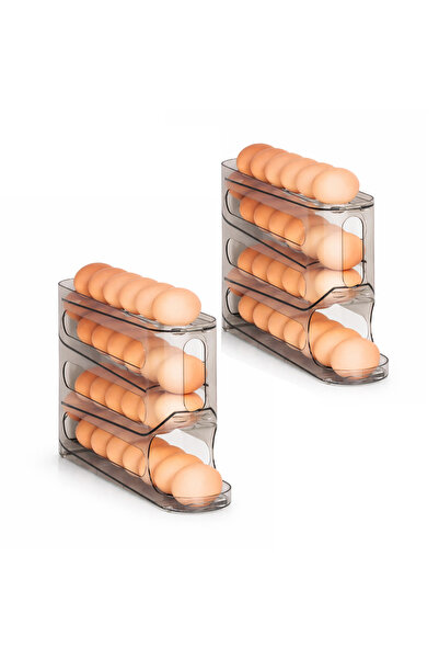Microcase ABS Plastik Dolapiçi Yuvarlanır Tip Yumurta Organizer ve Standı 2 A...