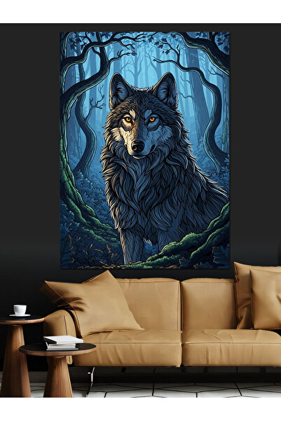 KanvasSepeti Pictură în ulei de înaltă calitate în Pădurea Nopții texturat Ca...