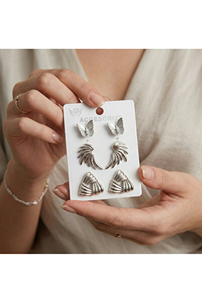 Ervalina 3 Pairs Minimal Women's Earrings