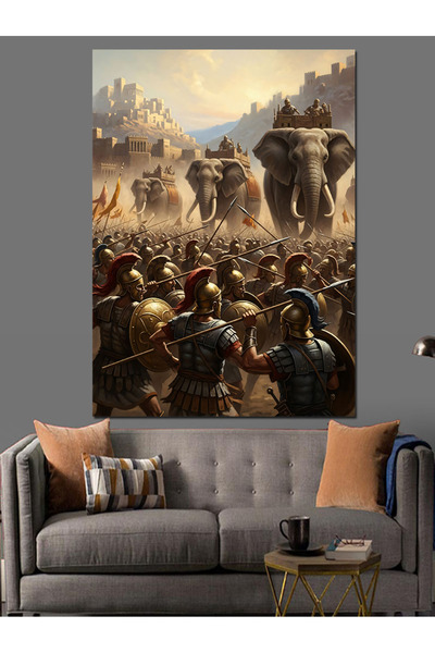 KanvasSepeti Bătălia la mele. Pictură în ulei de înaltă calitate texturat Can...