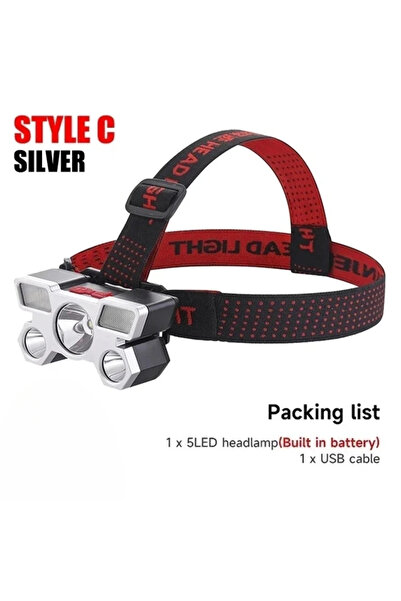 Choice T21 Style C 5 LED Flashlight Rechargeable with Built in 18650 Battery ...