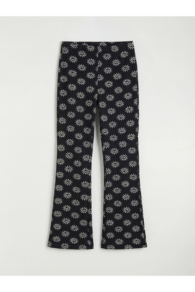 LC Waikiki LCW Kids Μαύρο Με σχέδιο καμπάνα Κοριτσίστικο Καλσόν