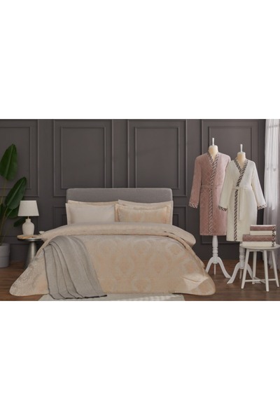 Özdilek (نيف) طقم زينة العروس باللون البيج المريح