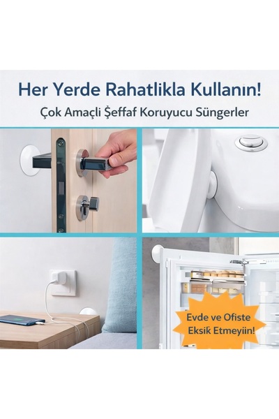 obrigado Прозрачен комплект от 6 броя спирачки за врати – силиконова защита о...