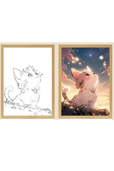 Bukela مصباح ليلي LED دافئ بتصميم قطة أنمي أنيق، مثالي لغرف النوم والأماكن ال...