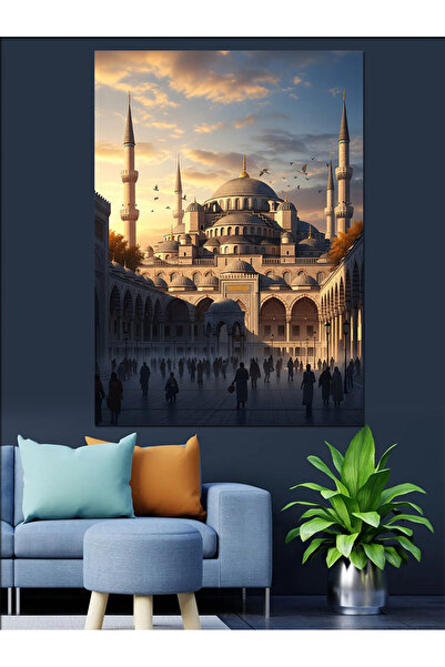 KanvasSepeti Moscheea Sultan Ahmet Pictură în ulei de înaltă calitate textura...