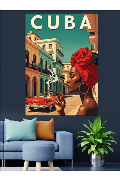 KanvasSepeti Pictură în ulei de înaltă calitate cu tematică cubaneză texturat...