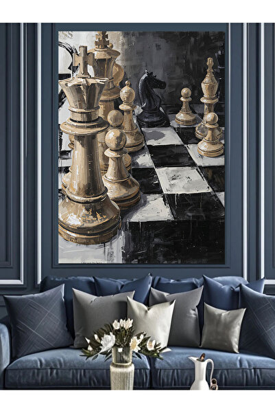 KanvasSepeti Negru Alb Pictură în ulei de înaltă calitate texturat Canvas Can...