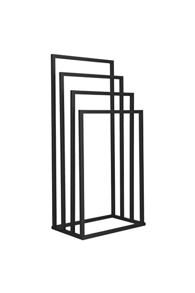 SERSIMO Metal bathroom towel rack, with 4 stands, 96 cm, black