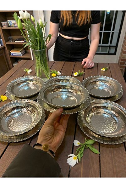 Maraş Bakırcılık - Bakır Çorba Kasesi (Beyran Tabağı) 6'lı – Alt Tabak 18 cm ...